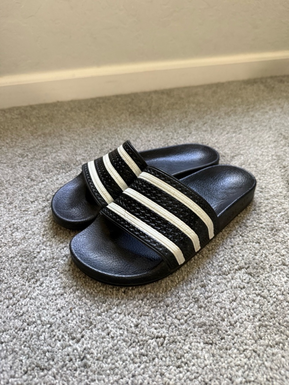 Black Adidas Adilette Slides